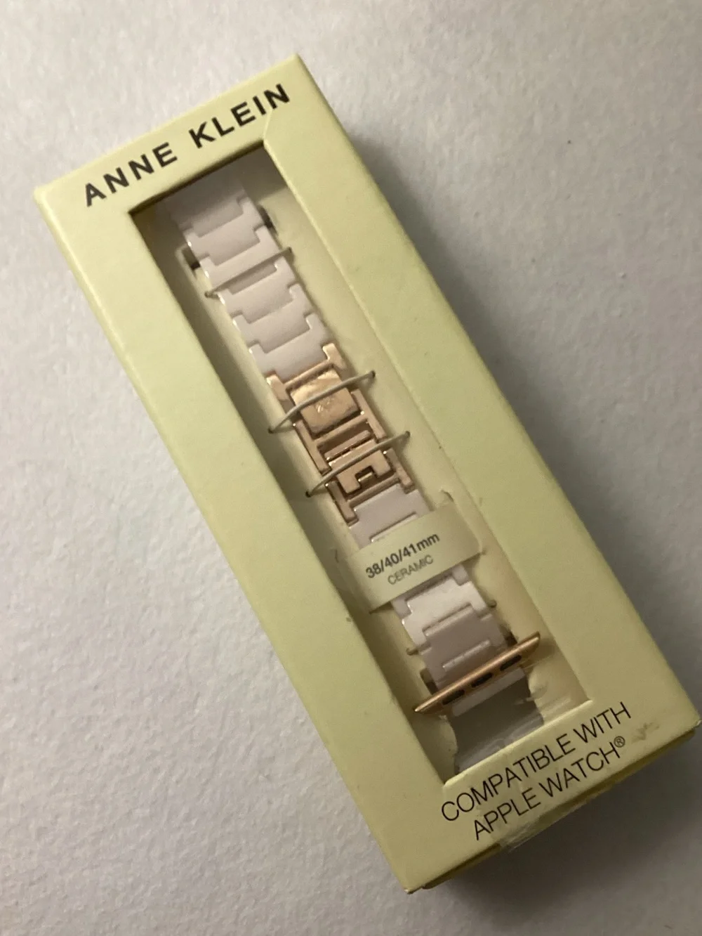 Anne Klein Women's Blush Ceramic Bracelet designed for Apple Watch 38/40/41mm